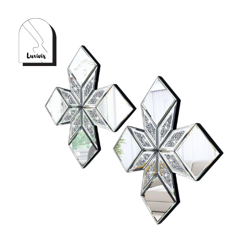 Crushed Diamond Decorative Mirror – Set of 2