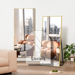 Full-Length Mirror 56"x20", Gold Aluminum Alloy Frame